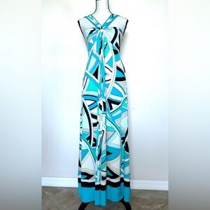 NWT NY&C beautiful Maxi turquoise flowy wide strap dress